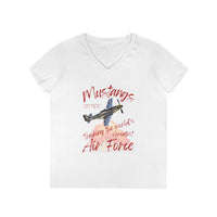 323 TRS Mustangs Ladies V-Neck T-Shirt